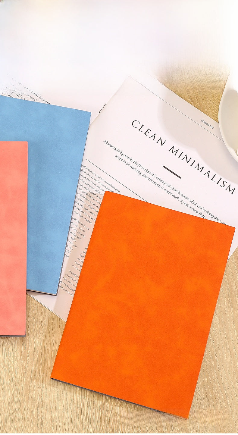 Solid Color Business Notebook With Artificial Leather Cover, Durable And Professional