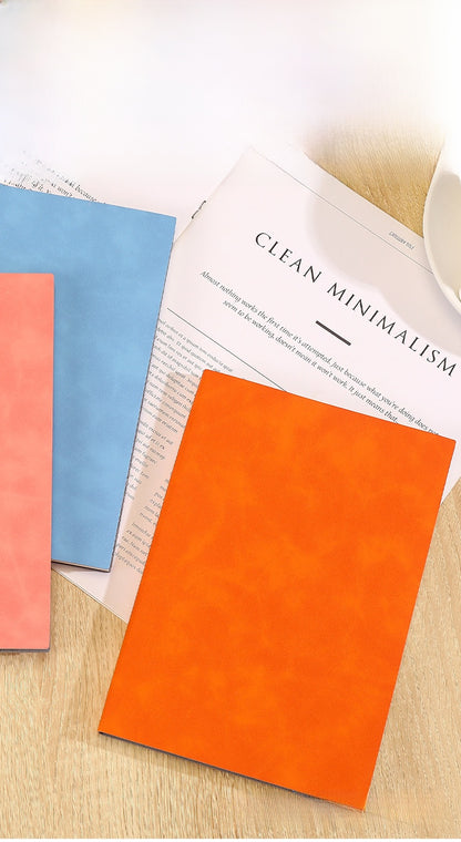 Solid Color Business Notebook With Artificial Leather Cover, Durable And Professional