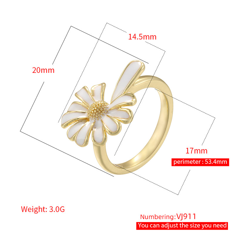 Sweet Flowers Jewelry Set For Birthday Featuring Copper Material With 18K Real Gold Plated Finish And O Chain Type