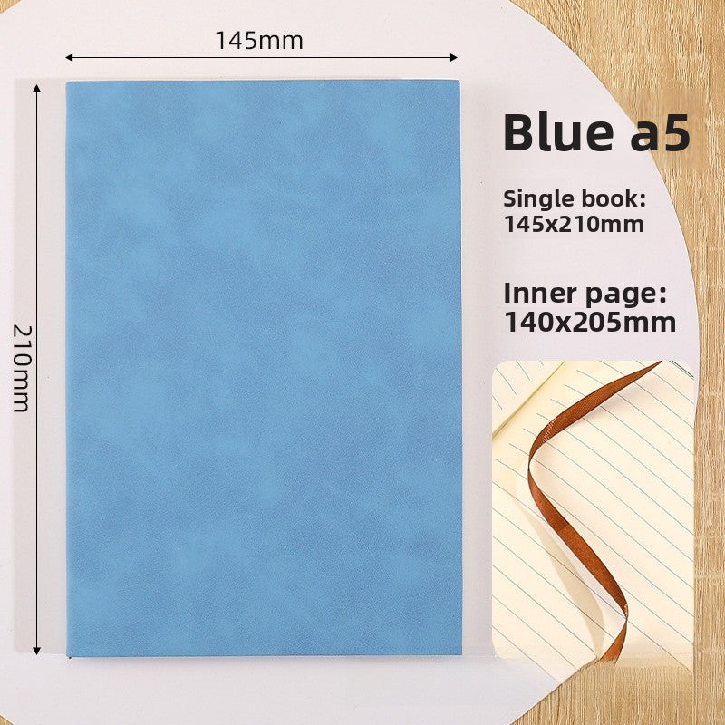 Solid Color Business Notebook With Artificial Leather Cover, Durable And Professional