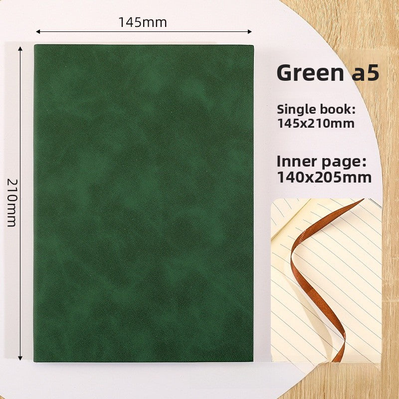 Solid Color Business Notebook With Artificial Leather Cover, Durable And Professional
