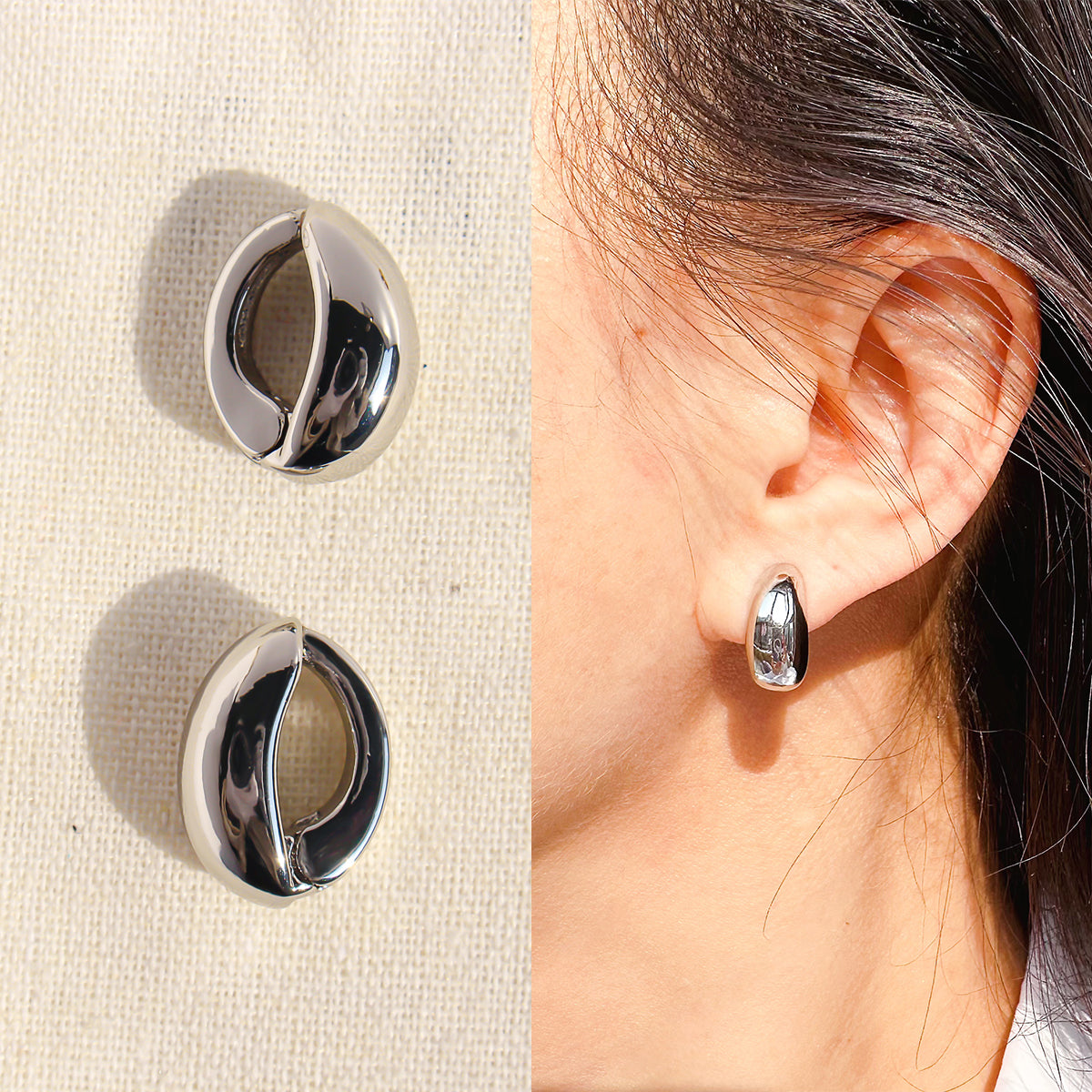 Classic Golden Brass Geometric Earrings For Women With Three-dimensional Craft, Perfect For Casual Wear