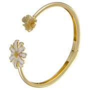VL750 Gold White Daisy Stretch Bracelet 1pc