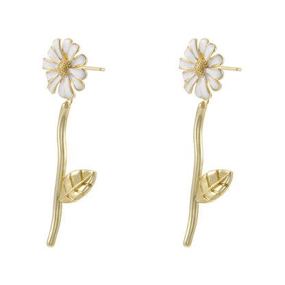 Sweet Flowers Jewelry Set For Birthday Featuring Copper Material With 18K Real Gold Plated Finish And O Chain Type