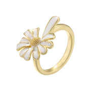 VJ911 Gold White Daisy Ring 1pc