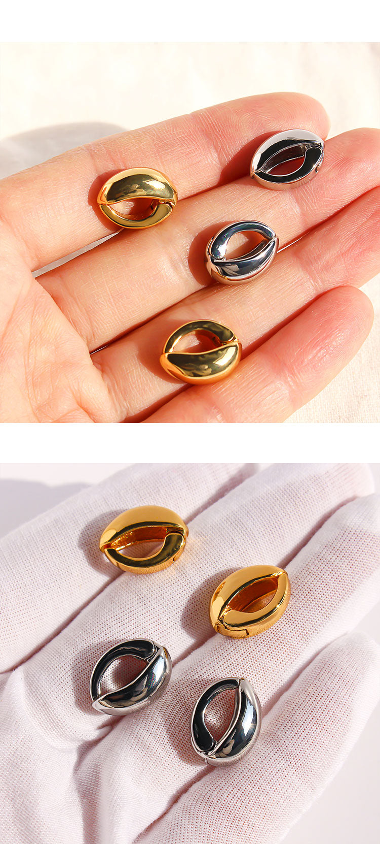 Classic Golden Brass Geometric Earrings For Women With Three-dimensional Craft, Perfect For Casual Wear