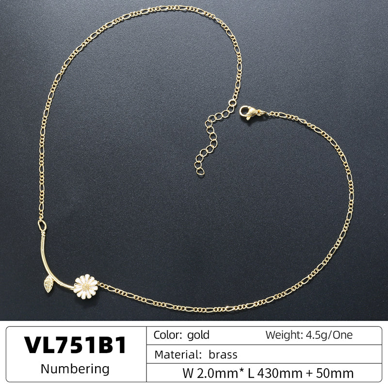 Sweet Flowers Jewelry Set For Birthday Featuring Copper Material With 18K Real Gold Plated Finish And O Chain Type