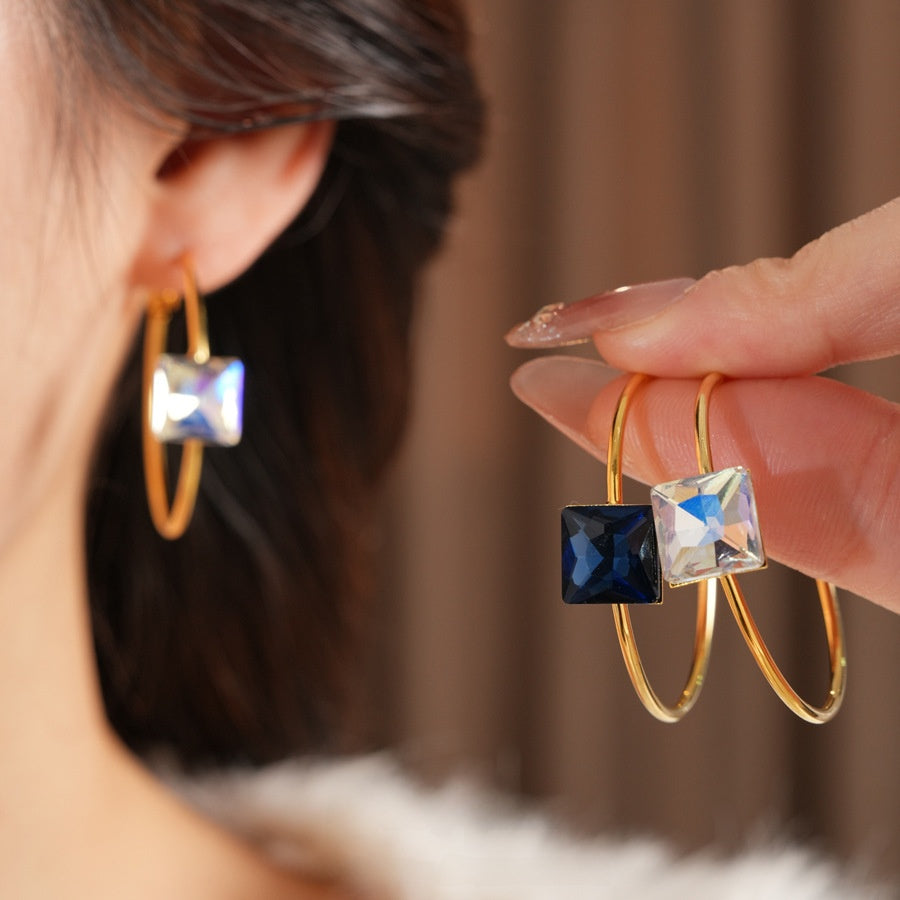 Round Stud Earrings For Women In Copper With 24K Real Gold Plated Finish, Available In Golden