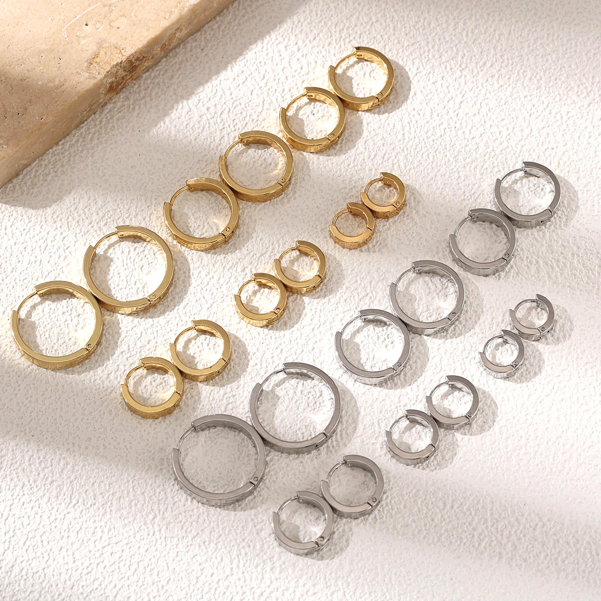 Geometric Earrings For Women Featuring Electroplated 304 Stainless Steel With 18K Real Gold PVD Coating
