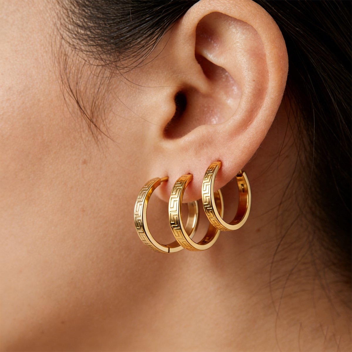 Geometric Earrings For Women Featuring Electroplated 304 Stainless Steel With 18K Real Gold PVD Coating