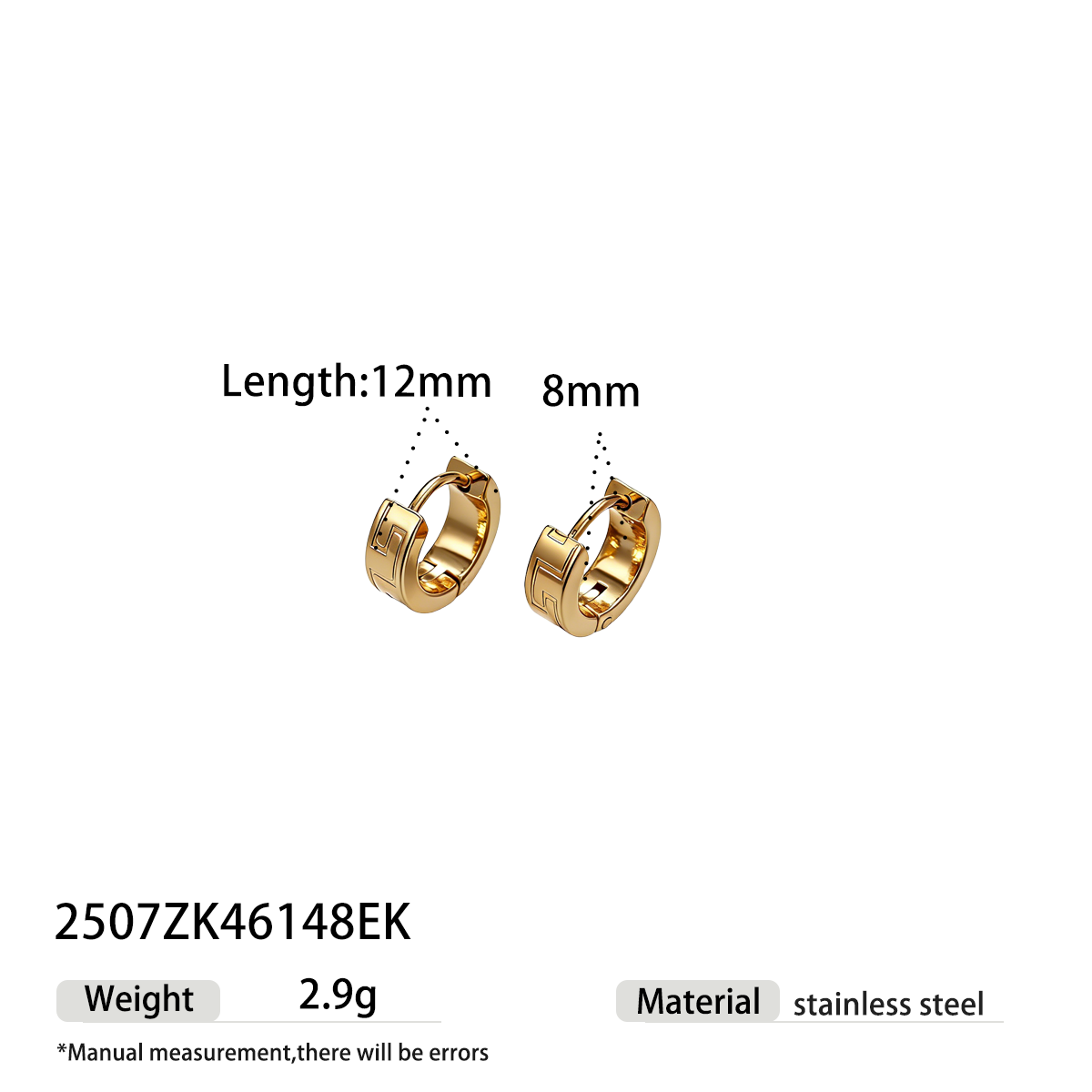 Geometric Earrings For Women Featuring Electroplated 304 Stainless Steel With 18K Real Gold PVD Coating