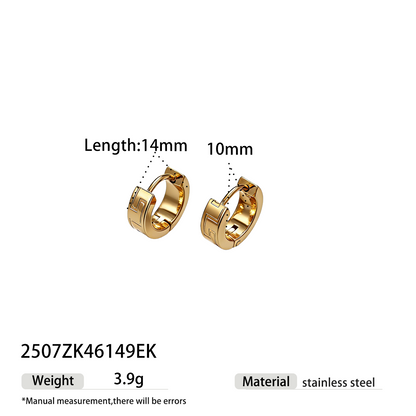 Geometric Earrings For Women Featuring Electroplated 304 Stainless Steel With 18K Real Gold PVD Coating