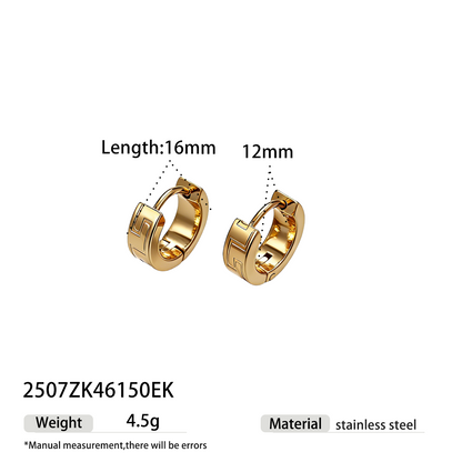 Geometric Earrings For Women Featuring Electroplated 304 Stainless Steel With 18K Real Gold PVD Coating