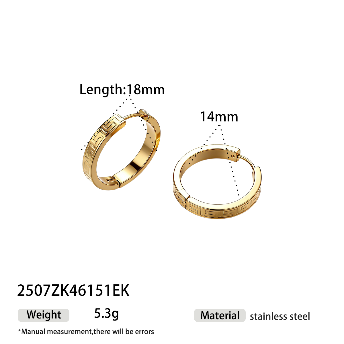 Geometric Earrings For Women Featuring Electroplated 304 Stainless Steel With 18K Real Gold PVD Coating
