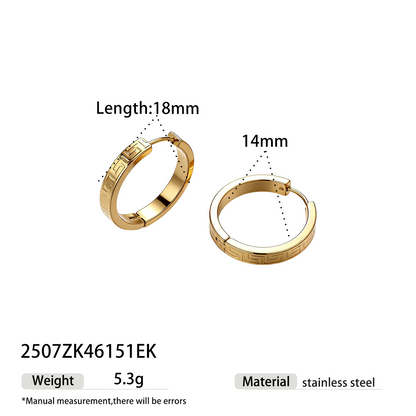 Geometric Earrings For Women Featuring Electroplated 304 Stainless Steel With 18K Real Gold PVD Coating