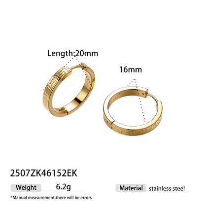 Geometric Earrings For Women Featuring Electroplated 304 Stainless Steel With 18K Real Gold PVD Coating