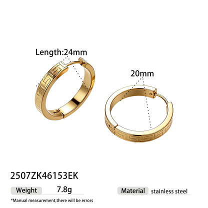 Geometric Earrings For Women Featuring Electroplated 304 Stainless Steel With 18K Real Gold PVD Coating