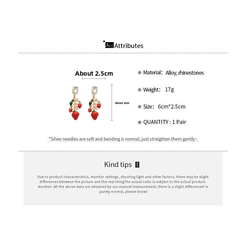 Retro Heart Shape Stud Earrings For Women In Copper With Zircon Inlay