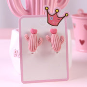 Pink Cactus 1 Pair (Including Cards)