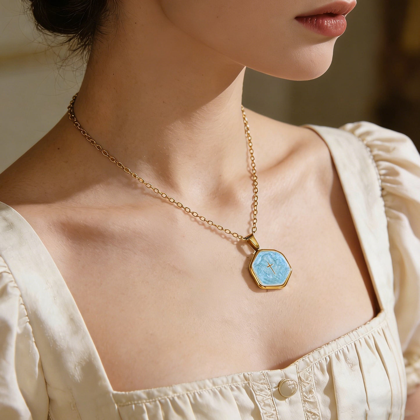 Butterfly Necklace For Adults Featuring Three-dimensional Design In 304 Stainless Steel With Golden Plated O-link Chain