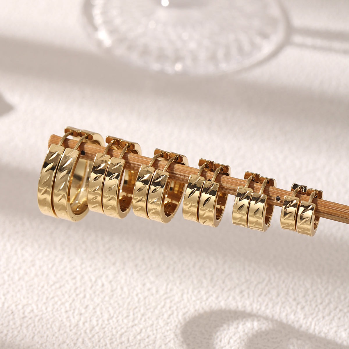 Geometric Earrings For Women Featuring Electroplated 304 Stainless Steel With PVD Coated 18K Real Gold Plating