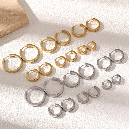 Geometric Earrings For Women Featuring Electroplated 304 Stainless Steel With PVD Coated 18K Real Gold Plating
