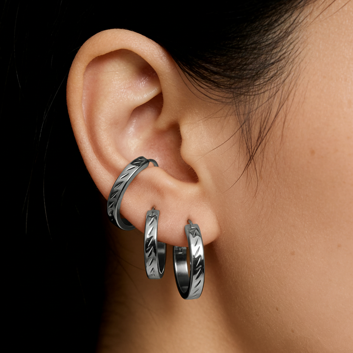 Geometric Earrings For Women Featuring Electroplated 304 Stainless Steel With PVD Coated 18K Real Gold Plating