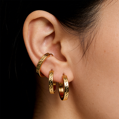 Geometric Earrings For Women Featuring Electroplated 304 Stainless Steel With PVD Coated 18K Real Gold Plating