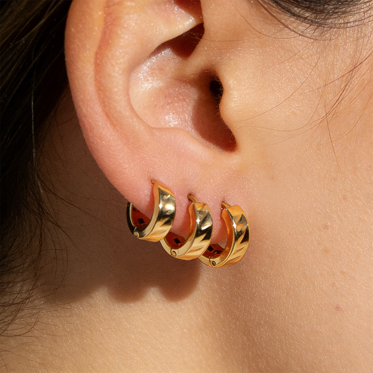 Geometric Earrings For Women Featuring Electroplated 304 Stainless Steel With PVD Coated 18K Real Gold Plating