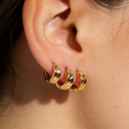 Geometric Earrings For Women Featuring Electroplated 304 Stainless Steel With PVD Coated 18K Real Gold Plating
