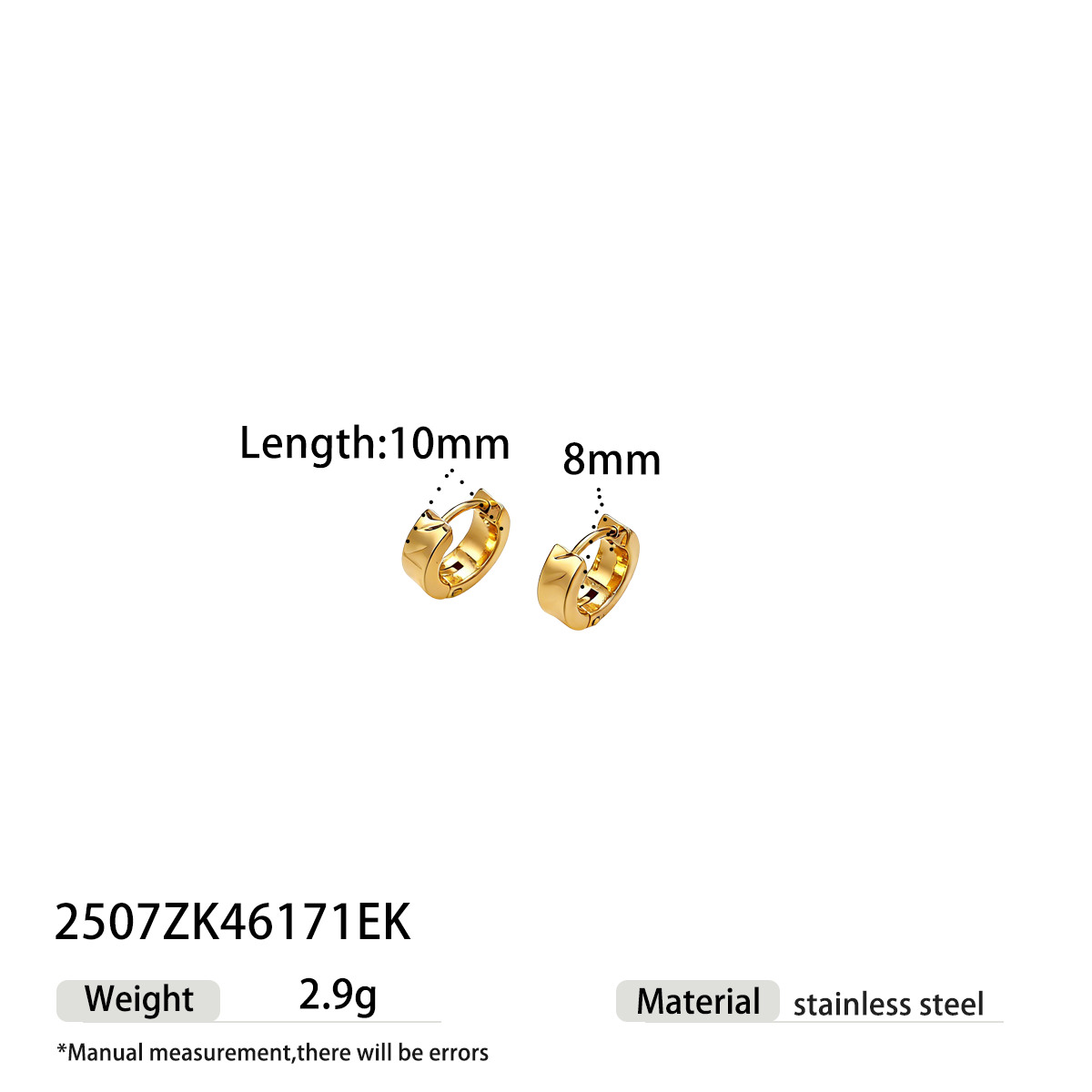 Geometric Earrings For Women Featuring Electroplated 304 Stainless Steel With PVD Coated 18K Real Gold Plating