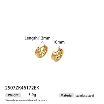 Geometric Earrings For Women Featuring Electroplated 304 Stainless Steel With PVD Coated 18K Real Gold Plating