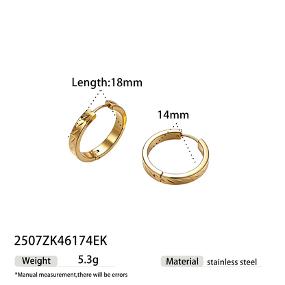 Geometric Earrings For Women Featuring Electroplated 304 Stainless Steel With PVD Coated 18K Real Gold Plating