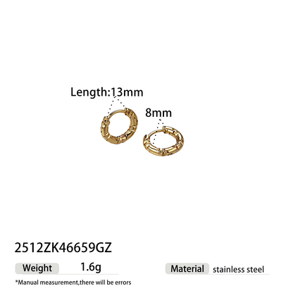 Geometric Earrings For Women Featuring Electroplated 304 Stainless Steel With 18K Real Gold Plated PVD Coating