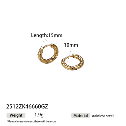 Geometric Earrings For Women Featuring Electroplated 304 Stainless Steel With 18K Real Gold Plated PVD Coating