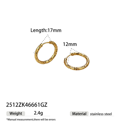Geometric Earrings For Women Featuring Electroplated 304 Stainless Steel With 18K Real Gold Plated PVD Coating