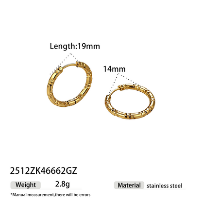 Geometric Earrings For Women Featuring Electroplated 304 Stainless Steel With 18K Real Gold Plated PVD Coating