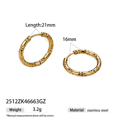 Geometric Earrings For Women Featuring Electroplated 304 Stainless Steel With 18K Real Gold Plated PVD Coating