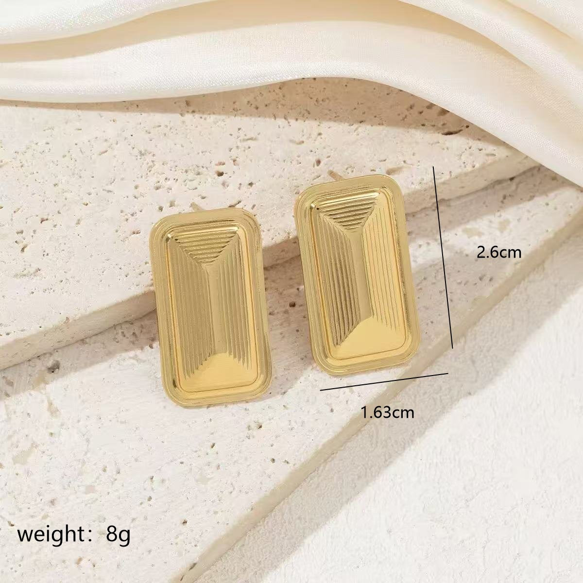 Round Stud Earrings For Women In 304 Stainless Steel With 18K Real Gold Plating And Zircon Inlay, Perfect For New Year