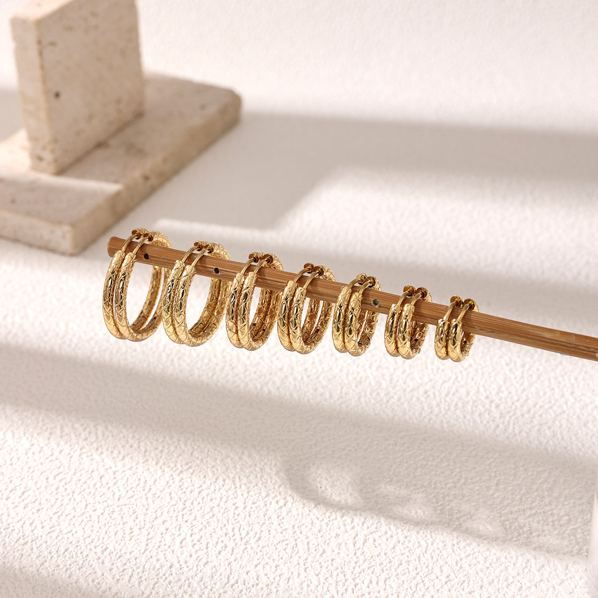 Geometric Earrings For Women Featuring Electroplated 304 Stainless Steel With 18K Real Gold Plated PVD Coating