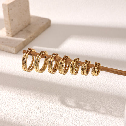Geometric Earrings For Women Featuring Electroplated 304 Stainless Steel With 18K Real Gold Plated PVD Coating