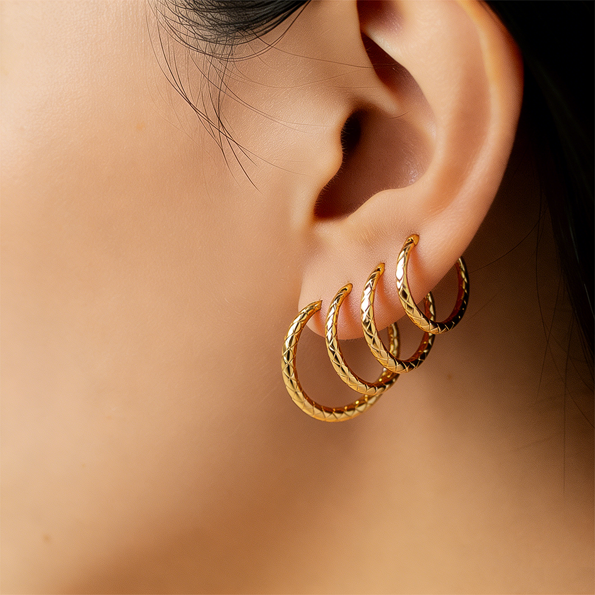 Geometric Earrings For Women Featuring Electroplated 304 Stainless Steel With 18K Real Gold Plated PVD Coating