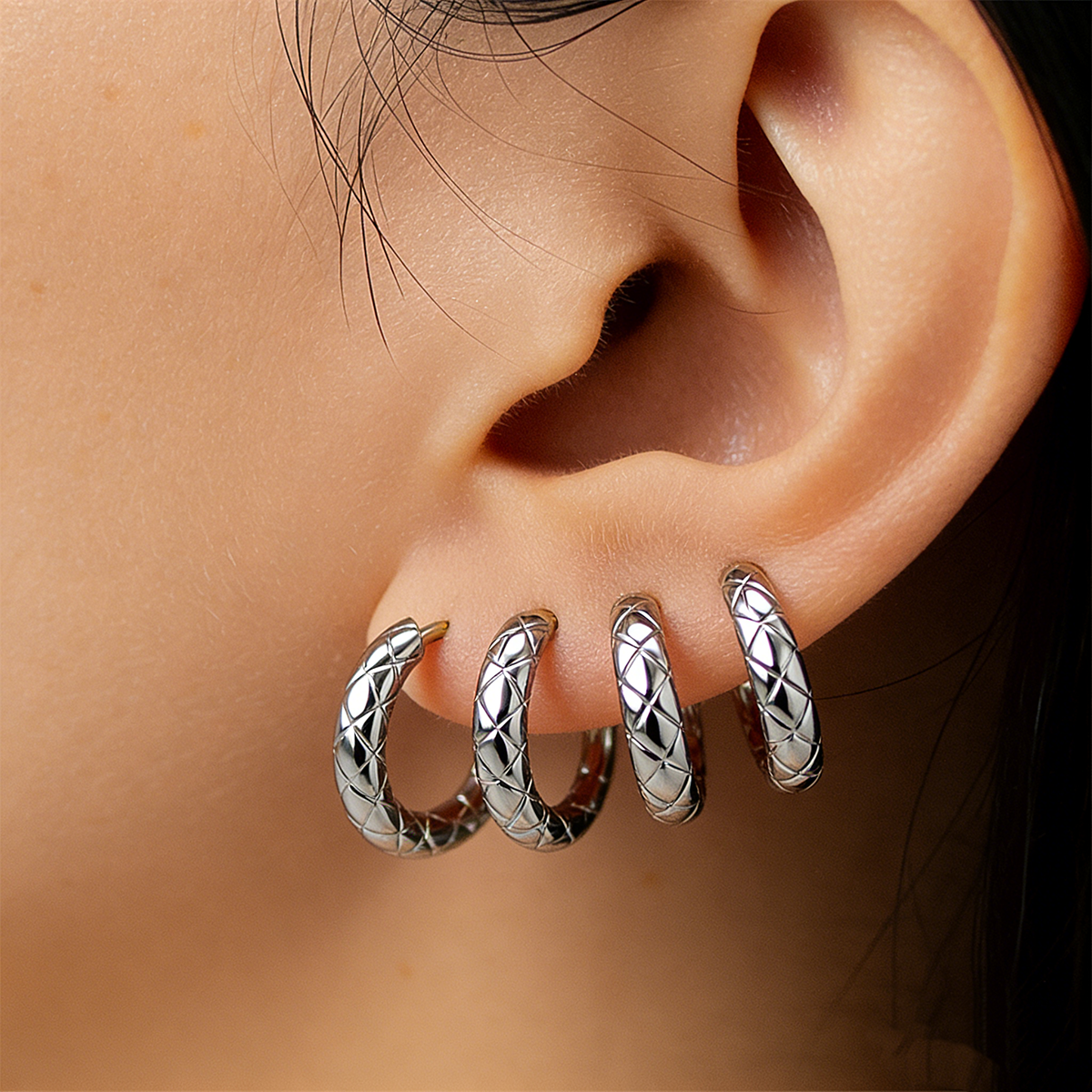 Geometric Earrings For Women Featuring Electroplated 304 Stainless Steel With 18K Real Gold Plated PVD Coating