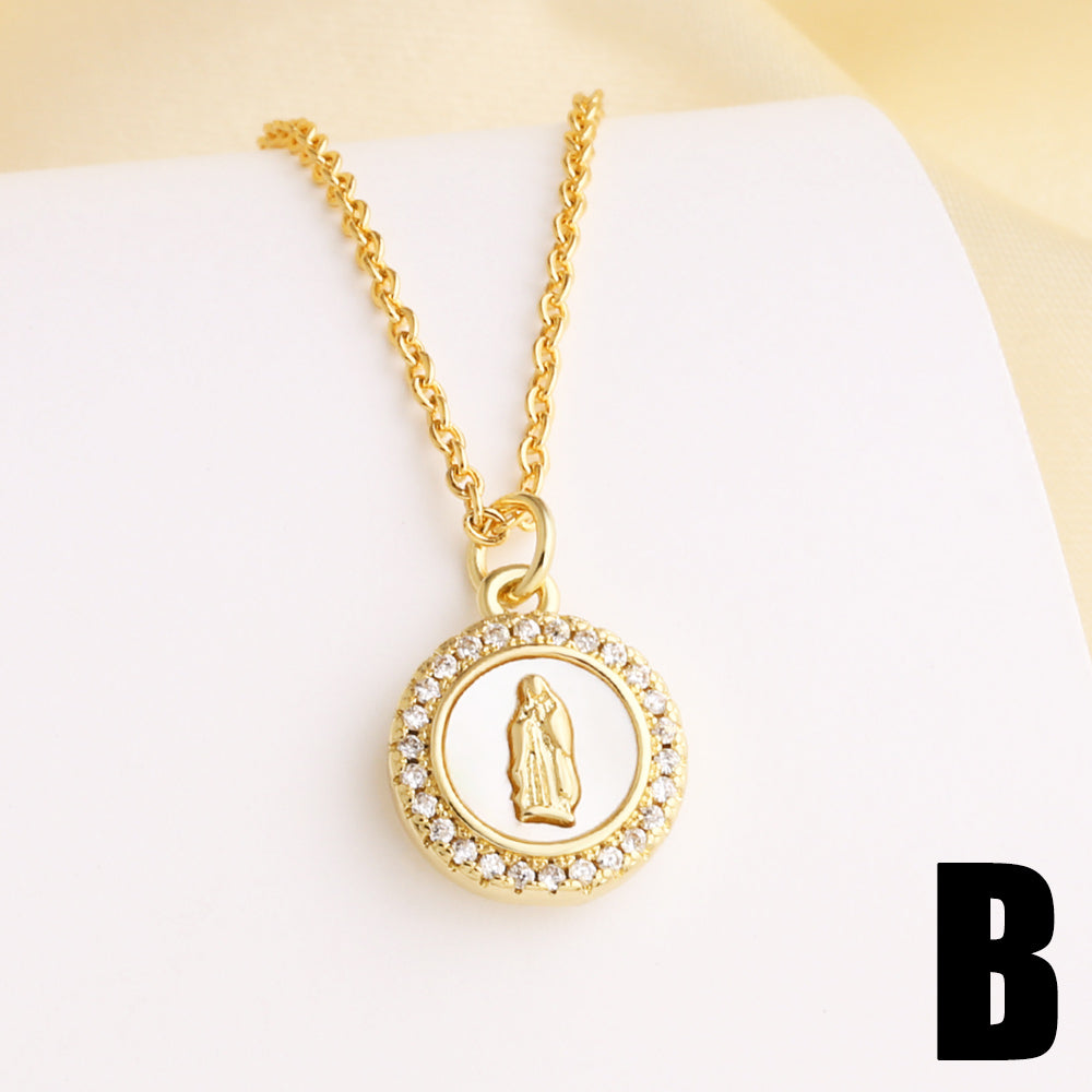 Cross Necklace For Unisex Featuring 18K Real Gold Plated Copper With Zircon Inlay And Cable Chain