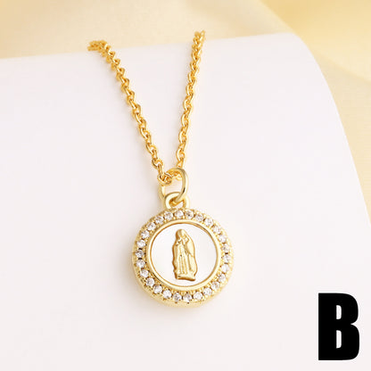 Cross Necklace For Unisex Featuring 18K Real Gold Plated Copper With Zircon Inlay And Cable Chain