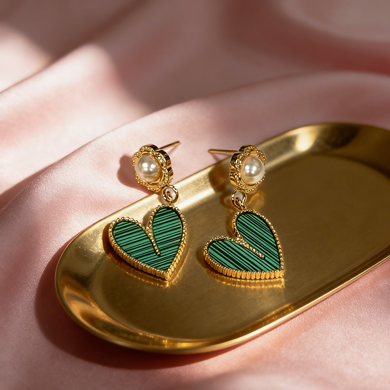 Cherry Drop Earrings For Women In 304 Stainless Steel With 18K Real Gold Plating And Artificial Diamond Inlay, Perfect For New Year