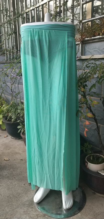 Women’s Rose Red Collarless Gauze Skirt Beach Dress, Perfect For Beach Outings