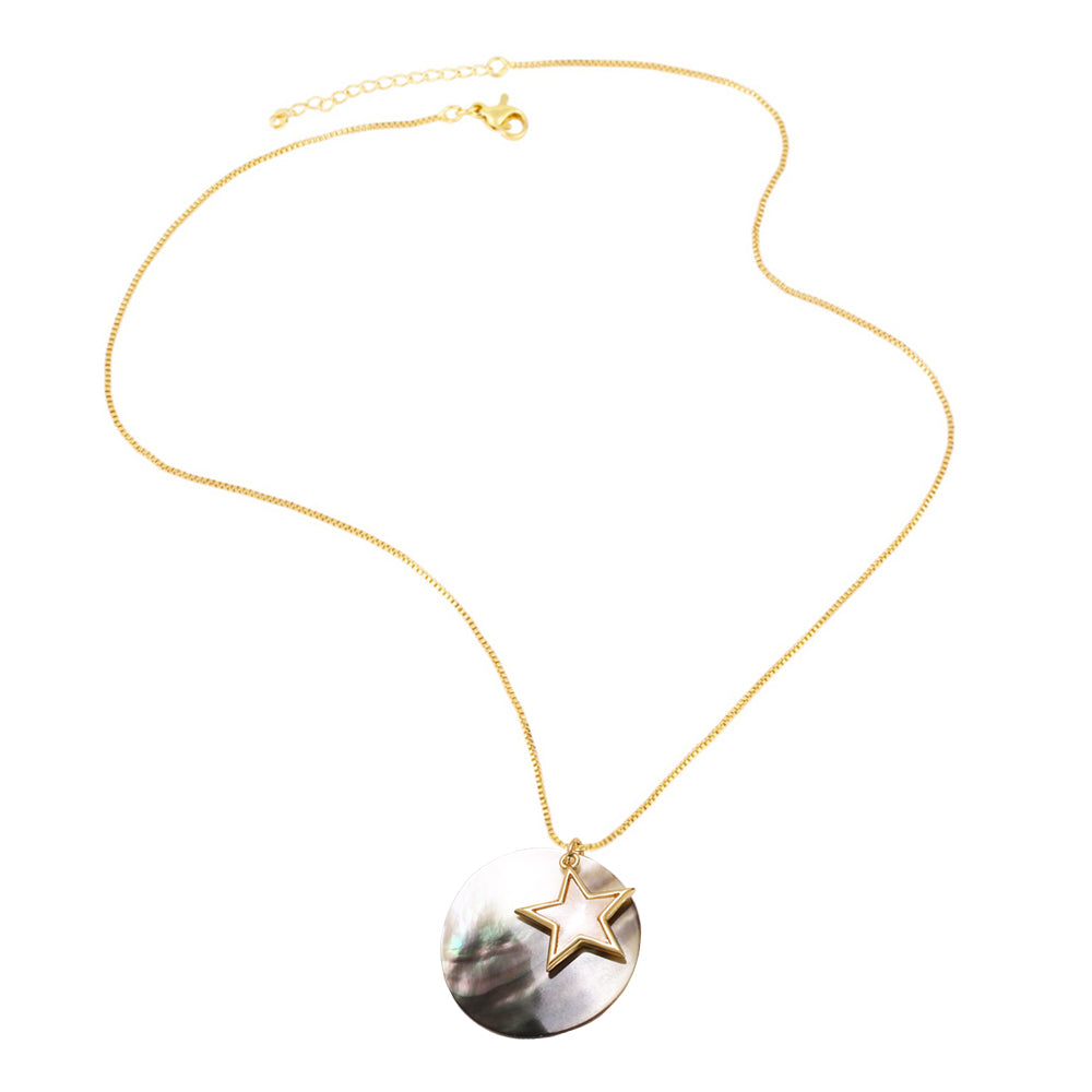 Starfish Necklace For Marine Style Lovers Featuring Copper Material With 18K Real Gold Plated And Zircon Inlay On Box Chain