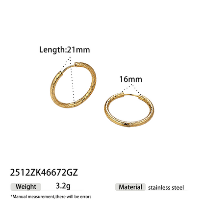Geometric Earrings For Women Featuring Electroplated 304 Stainless Steel With 18K Real Gold Plated PVD Coating
