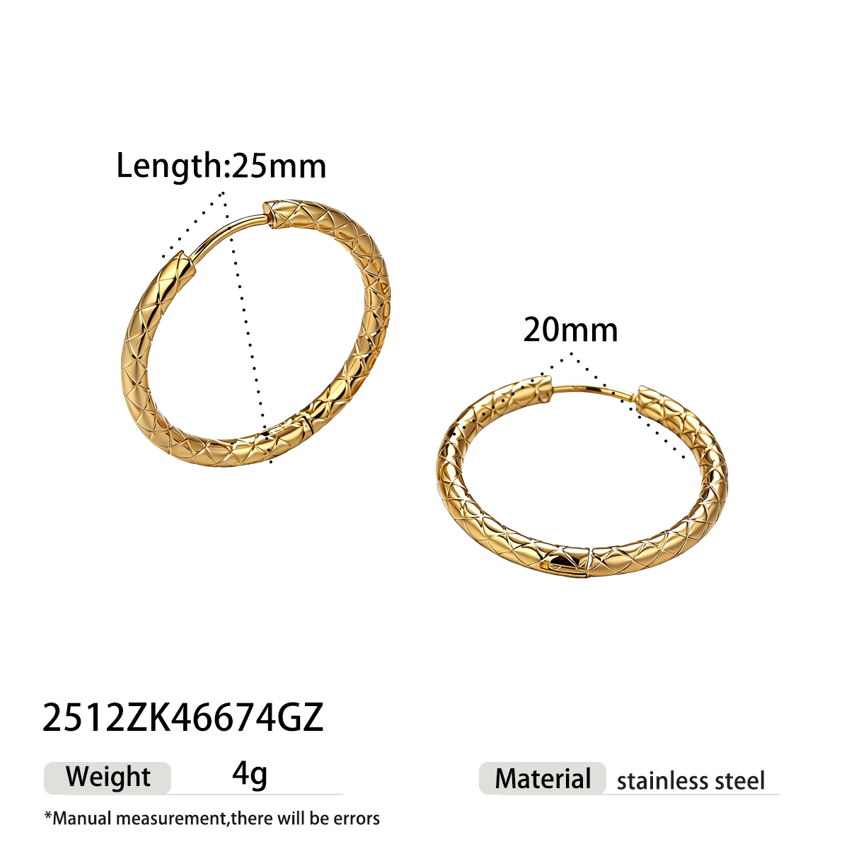Geometric Earrings For Women Featuring Electroplated 304 Stainless Steel With 18K Real Gold Plated PVD Coating